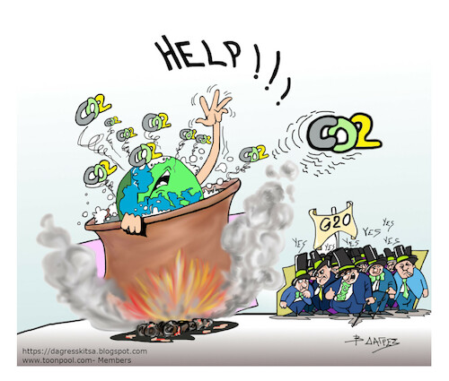 Cartoon: G20 (medium) by vasilis dagres tagged climate,environment,dagres,vasilis
