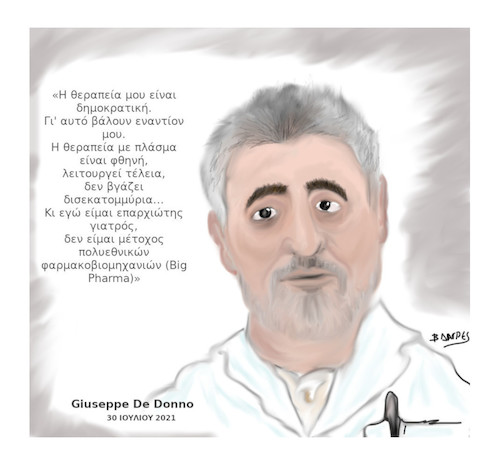 Cartoon: Giuseppe de Donno (medium) by vasilis dagres tagged covid