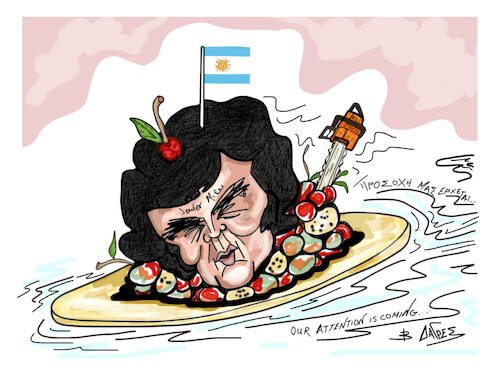 Cartoon: javie Mile (medium) by vasilis dagres tagged javie,mile,argentina,elon,mask