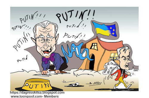 Cartoon: NATO UKRAINE (medium) by vasilis dagres tagged nato,putin,biden,schönbach