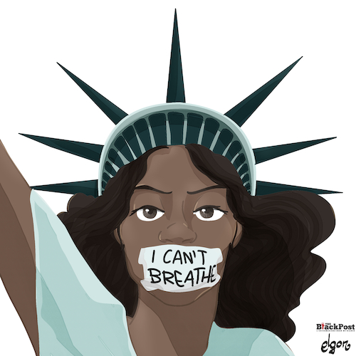 Cartoon: Breathe (medium) by Alagooon tagged racism