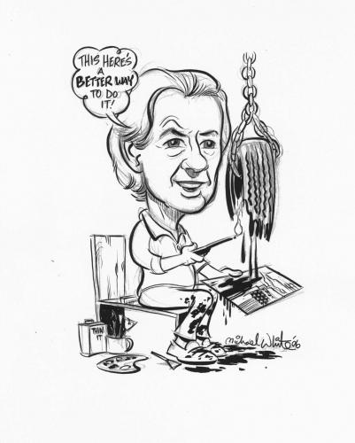Cartoon: Mark English (medium) by mwhite64 tagged artist,painter,caricature