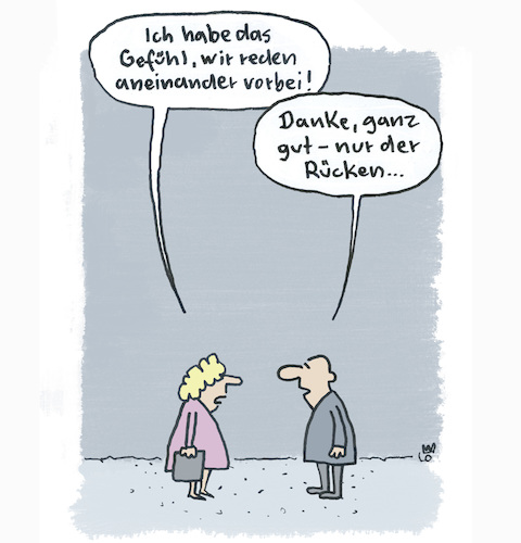 Cartoon: Aneinander vorbei... (medium) by Lo Graf von Blickensdorf tagged unterhaltung,mißverständnis,mann,und,frau,zuhören,unterhaltung,mißverständnis,mann,und,frau,zuhören