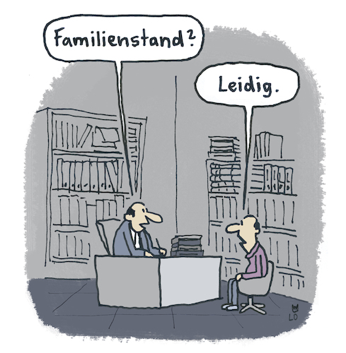 Cartoon: Auf dem Amt (medium) by Lo Graf von Blickensdorf tagged amt,büro,mann,verheiratet,ledig,ehemann,familienstand,beamter,amt,büro,mann,verheiratet,ledig,ehemann,familienstand,beamter