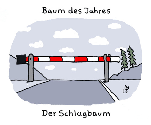 Cartoon: Baum des Jahres (medium) by Lo Graf von Blickensdorf tagged grenze,schlagbaum,asyl,schengen,flüchtlinge,faeser,grenzkontrolle,zoll,douane,bundesgrenschutz,politik,europa,baum,des,jahre,karikatur,lo,graf,cartoon,zollgrenzbezirk,grenze,schlagbaum,asyl,schengen,flüchtlinge,faeser,grenzkontrolle,zoll,douane,bundesgrenschutz,politik,europa,baum,des,jahre,karikatur,lo,graf,cartoon,zollgrenzbezirk