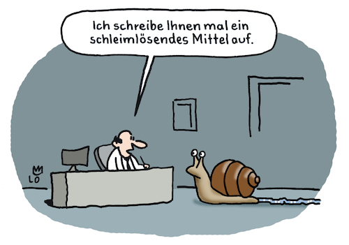 Cartoon: Beim Arzt (medium) by Lo Graf von Blickensdorf tagged schnecke,schleim,gastropoda,mollusca,glibber,schleimspur,arzt,doktor,schleimlösendes,mittel,schleimlöser,arzenei,rezept,karikatur,lo,graf,cartoon,sprechzimmer,praxis,snail,schneckenhaus,weinbergschnecke,helix,pomatia,schnecke,schleim,gastropoda,mollusca,glibber,schleimspur,arzt,doktor,schleimlösendes,mittel,schleimlöser,arzenei,rezept,karikatur,lo,graf,cartoon,sprechzimmer,praxis,snail,schneckenhaus,weinbergschnecke,helix,pomatia