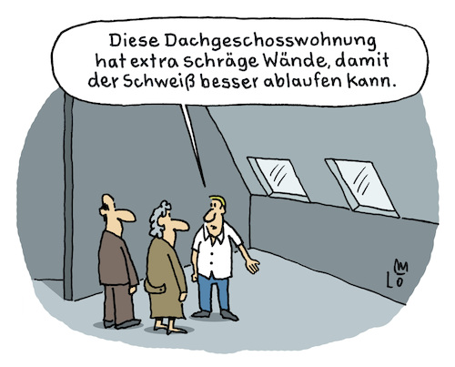 Cartoon: Besichtigung (medium) by Lo Graf von Blickensdorf tagged makler,wohnung,besichtigung,ehepaar,immobilien,dachgeschoss,extreme,hitze,sommer,heiß,schweiß,schräge,wände,klimaveränderung,sonnenstrhlung,dachfenster,wetter,wohnungsbesichtigung,hausbesitzer,vermietung,karikatur,lo,graf,cartoon,tropisch,makler,wohnung,besichtigung,ehepaar,immobilien,dachgeschoss,extreme,hitze,sommer,heiß,schweiß,schräge,wände,klimaveränderung,sonnenstrhlung,dachfenster,wetter,wohnungsbesichtigung,hausbesitzer,vermietung,karikatur,lo,graf,cartoon,tropisch