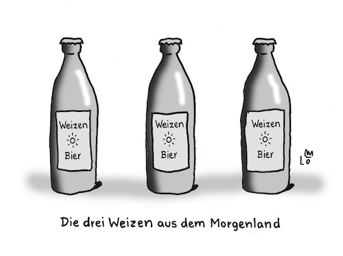 Cartoon: Dreikönigstag (medium) by Lo Graf von Blickensdorf tagged weizen,bier,heilige,drei,könige,kaspar,melchior,balthasar,sternsinger,karikatur,lo,graf,cartoon,bierflaschen,weizenbier,brauchtum,bibel,morgenland,wortspiel,dreikönigstag,weizen,bier,heilige,drei,könige,kaspar,melchior,balthasar,sternsinger,karikatur,lo,graf,cartoon,bierflaschen,weizenbier,brauchtum,bibel,morgenland,wortspiel,dreikönigstag