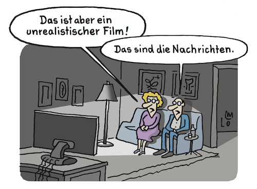 Cartoon: Fernsehabend (medium) by Lo Graf von Blickensdorf tagged ehepaar,tagesschau,heute,journal,abendschau,fernseher,flachbildfernseher,krieg,nachrichten,wohnzimmer,film,fernsehfilm,tatort,karikatur,lo,graf,cartoon,fernsehabend,pandemie,sofa,ehepaar,tagesschau,heute,journal,abendschau,fernseher,flachbildfernseher,krieg,nachrichten,wohnzimmer,film,fernsehfilm,tatort,karikatur,lo,graf,cartoon,fernsehabend,pandemie,sofa