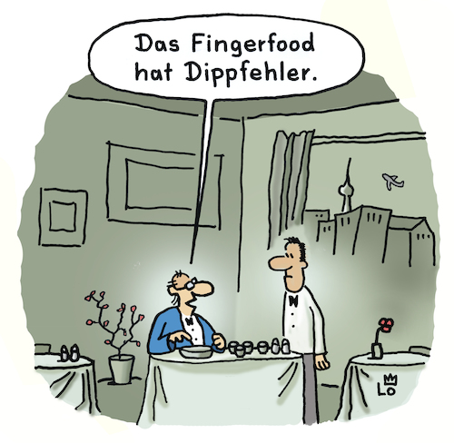 Cartoon: Fingerfood (medium) by Lo Graf von Blickensdorf tagged restaurant,schnellimbiss,fastfood,dip,bbq,grill,barbeque,sauce,soße,kellner,herr,ober,reklamation,beschwerde,tippfehler,karikatur,lo,cartoon,nahrung,speisen,ernährung,gast,restaurant,schnellimbiss,fastfood,dip,bbq,grill,barbeque,sauce,soße,kellner,herr,ober,reklamation,beschwerde,tippfehler,karikatur,lo,cartoon,nahrung,speisen,ernährung,gast