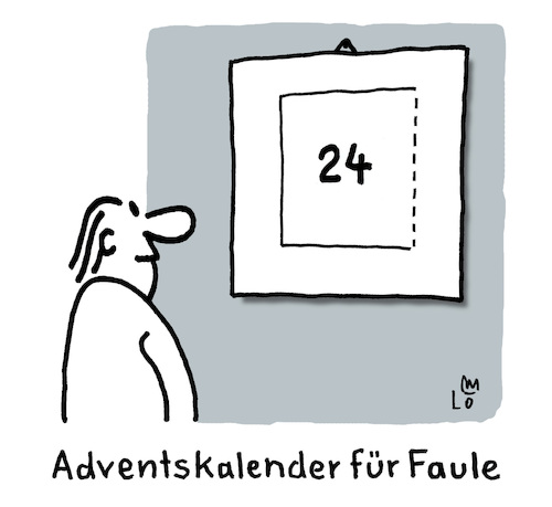 Cartoon: Für Faule (medium) by Lo Graf von Blickensdorf tagged advent,weihnachten,kalender,adventskalender,türchen,karikatur,lo,graf,cartoon,faul,mann,adventszeit,advent,weihnachten,kalender,adventskalender,türchen,karikatur,lo,graf,cartoon,faul,mann,adventszeit
