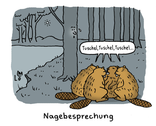 Cartoon: Gemeinsam stark (medium) by Lo Graf von Blickensdorf tagged biber,nager,baum,rodentia,castoridae,beaver,gemeinsam,stark,lagebesprechung,nagebesprechung,wortspiel,karikatur,lo,graf,cartoon,wald,bäume,dämme,nagetier,biber,nager,baum,rodentia,castoridae,beaver,gemeinsam,stark,lagebesprechung,nagebesprechung,wortspiel,karikatur,lo,graf,cartoon,wald,bäume,dämme,nagetier