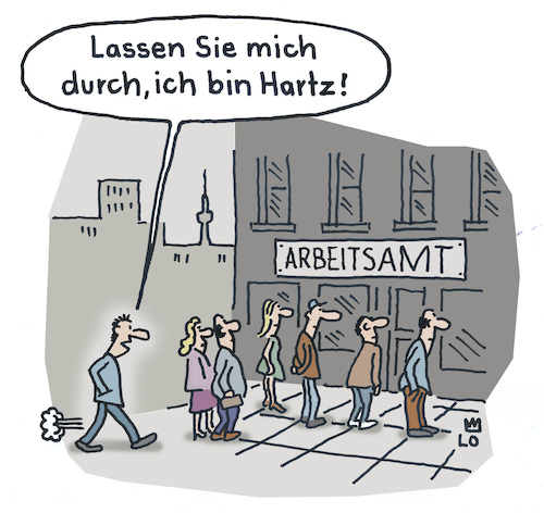 Cartoon: Hartz vier (medium) by Lo Graf von Blickensdorf tagged jobcenter,arbeitamt,arbeitsagentur,hartz,vier,arbeitslos,mann,frau,straße,cartoon,karikatur,lo,arzt,wortspiel,warten,behörde,finanzkrise,konjunktur,wirtschaftskrise,gesellschaft,arbeitslosigkeit,alg,sgb,jobcenter,arbeitamt,arbeitsagentur,hartz,vier,arbeitslos,mann,frau,straße,cartoon,karikatur,lo,arzt,wortspiel,warten,behörde,finanzkrise,konjunktur,wirtschaftskrise,gesellschaft,arbeitslosigkeit,alg,sgb