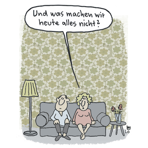 Cartoon: Heute nichts (medium) by Lo Graf von Blickensdorf tagged langeweile,ehepaar,beziehung,sofa,couch,freizeit,wohnzimmer,langeweile,ehepaar,beziehung,sofa,couch,freizeit,wohnzimmer