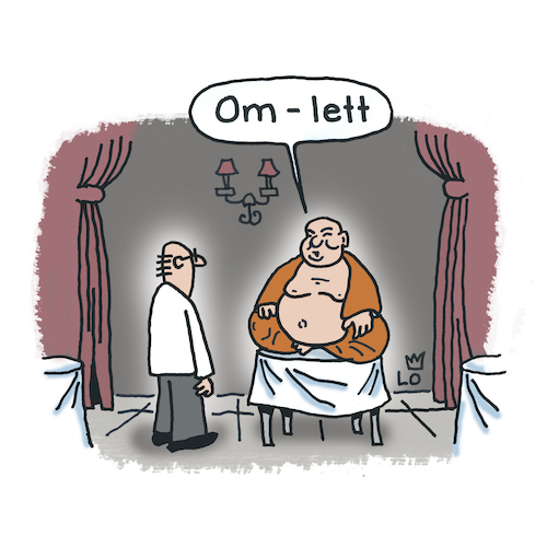 Cartoon: Im Restaurant (medium) by Lo Graf von Blickensdorf tagged buddha,esotherik,religion,yoga,meditation,kellner,ober,restaurant,essen,omelette,eierspeise,rührei,frühstück,tisch,speisekarte,cartoon,karikatur,satire,lo,lebensmittel,buddha,esotherik,religion,yoga,meditation,kellner,ober,restaurant,essen,omelette,eierspeise,rührei,frühstück,tisch,speisekarte,cartoon,karikatur,satire,lo,lebensmittel