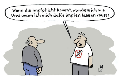 Cartoon: Impfpflicht (medium) by Lo Graf von Blickensdorf tagged corona,pandemie,impfgegner,impfpflicht,auswandern,querdenker,impfen,corona,pandemie,impfgegner,impfpflicht,auswandern,querdenker,impfen