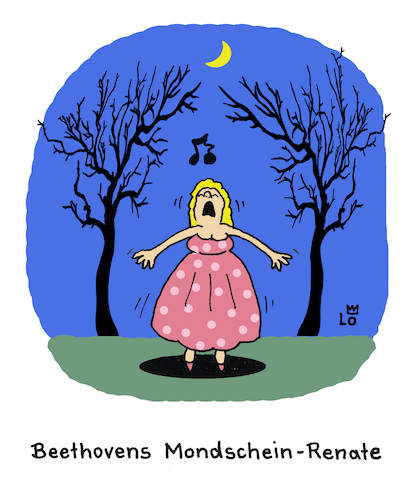 Cartoon: Kleine Nachtmusik (medium) by Lo Graf von Blickensdorf tagged nachtmusik,vollmond,halbmond,nacht,beethoven,klassik,renate,karikatur,lo,cartoon,gesang,wortspiel,mondscheinsonate,sängerin,nachtmusik,vollmond,halbmond,nacht,beethoven,klassik,renate,karikatur,lo,cartoon,gesang,wortspiel,mondscheinsonate,sängerin