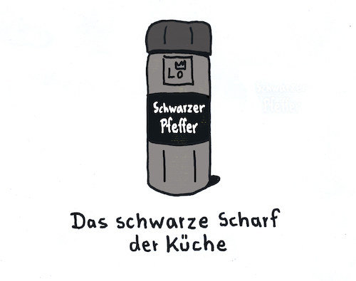 Cartoon: Kochtipp (medium) by Lo Graf von Blickensdorf tagged gewürz,pfeffer,schwarz,pepper,worspiel,das,schwarze,schaf,gewürz,pfeffer,schwarz,pepper,worspiel,das,schwarze,schaf