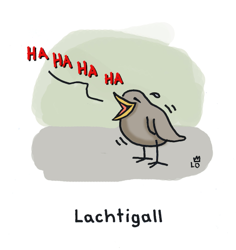 Cartoon: Lachen Sie mal wieder (medium) by Lo Graf von Blickensdorf tagged vogel,lachen,tiere,nachtigall,lachtigall,wortspiel,haha,karikatur,lo,cartoon,froh,fröhlich,vogel,lachen,tiere,nachtigall,lachtigall,wortspiel,haha,karikatur,lo,cartoon,froh,fröhlich