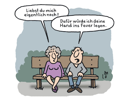 Cartoon: Liebesschwur (medium) by Lo Graf von Blickensdorf tagged ehepaar,liebe,liebesschwur,parkbank,mann,frau,beziehung,karikatur,lo,graf,cartoon,hand,ins,feuer,legen,ehepaar,liebe,liebesschwur,parkbank,mann,frau,beziehung,karikatur,lo,graf,cartoon,hand,ins,feuer,legen