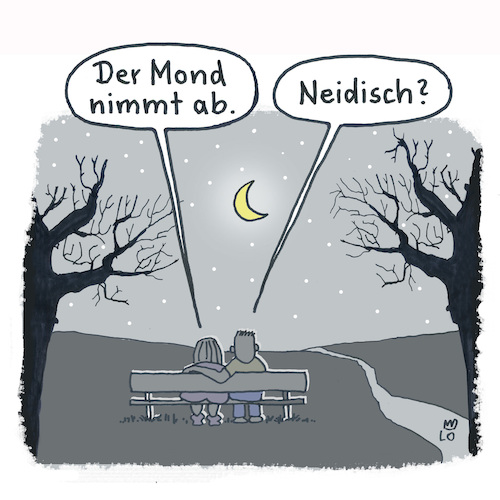 Cartoon: Mondscheinnacht (medium) by Lo Graf von Blickensdorf tagged mond,halbmond,vollmond,rendevouz,verliebte,sommernacht,paar,mann,frau,liebespaar,nacht,sterne,mond,halbmond,vollmond,rendevouz,verliebte,sommernacht,paar,mann,frau,liebespaar,nacht,sterne