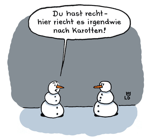 Cartoon: Paranoia (medium) by Lo Graf von Blickensdorf tagged verschwörungstheorie,geruch,karotten,schneemann,mohrrübe,möhre,nase,riechen,karikatur,lo,cartoon,paranoia,winter,verschwörungstheorie,geruch,karotten,schneemann,mohrrübe,möhre,nase,riechen,karikatur,lo,cartoon,paranoia,winter