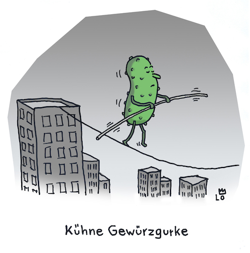 Cartoon: Seiltanz (medium) by Lo Graf von Blickensdorf tagged gurke,kühne,gewürzgurke,seiltanz,seiltänzer,zirkus,artist,balancieren,spreewälder,gurken,lebensmittel,nahrung,mut,mutig,kühn,karikatur,lo,cartoon,comedy,senfgurke,wortspiel,gurke,kühne,gewürzgurke,seiltanz,seiltänzer,zirkus,artist,balancieren,spreewälder,gurken,lebensmittel,nahrung,mut,mutig,kühn,karikatur,lo,cartoon,comedy,senfgurke,wortspiel