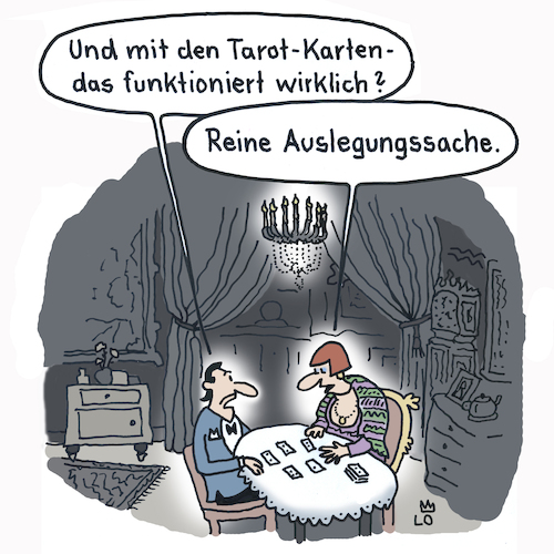 Cartoon: Tarotkarten (medium) by Lo Graf von Blickensdorf tagged wahrsagerin,hellseherin,esoterik,tarot,handlesen,hexe,zigeunerin,salon,vorhersage,kaffeesatz,cartoon,karikatur,lo,kartenlegen,tarock,spielkarten,zukunft,crowley,der,narr,alchemie,numerologie,astrologie,marilyn,manson,wahrsagerin,hellseherin,esoterik,tarot,handlesen,hexe,zigeunerin,salon,vorhersage,kaffeesatz,cartoon,karikatur,lo,kartenlegen,tarock,spielkarten,zukunft,crowley,der,narr,alchemie,numerologie,astrologie,marilyn,manson