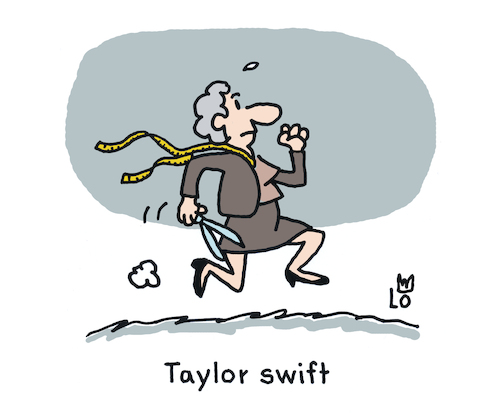 Cartoon: Taylor swift (medium) by Lo Graf von Blickensdorf tagged sängerin,schneiderin,taylor,swift,wortspiel,englisch,maßband,schere,karikatur,lo,graf,cartoon,music,singer,song,writer,sängerin,schneiderin,taylor,swift,wortspiel,englisch,maßband,schere,karikatur,lo,graf,cartoon,music,singer,song,writer