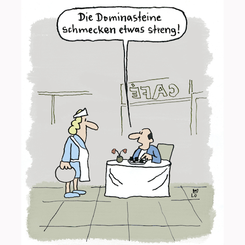 Cartoon: Weihnachtsessen (medium) by Lo Graf von Blickensdorf tagged cafe,weihnachten,sm,dominosteine,streng,domina,cafe,weihnachten,sm,dominosteine,streng,domina