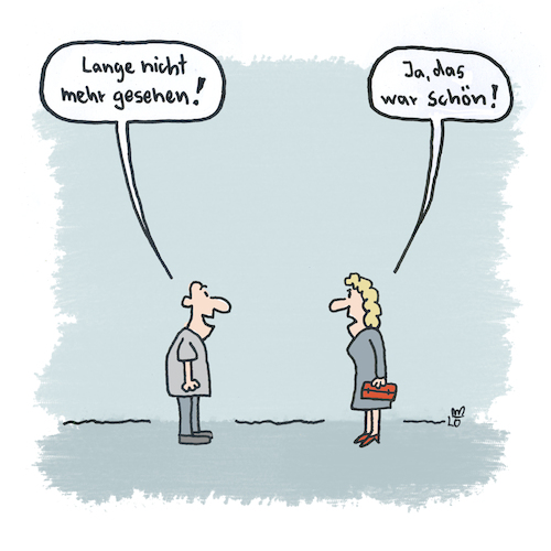 Cartoon: Wiedersehen (medium) by Lo Graf von Blickensdorf tagged wiedersehen,treffen,date,mann,und,frau,begegnung,wiedersehen,treffen,date,mann,und,frau,begegnung