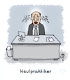 Cartoon: Alternative Medizin (small) by Lo Graf von Blickensdorf tagged heilpraktiker,alternative,medizin,krank,heulen,weinen,depression,schreibtisch,wortspiel,mann,weint,tränen