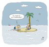 Cartoon: Ladekabel (small) by Lo Graf von Blickensdorf tagged inselwitz,ladekabel,mann,palme,meer,schiffsbrüchiger,einsame,insel,karikatur,lo,graf,cartoon,handy,internet,akku,leer