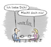 Cartoon: Liebe (small) by Lo Graf von Blickensdorf tagged paar,liebe,liebeserklärung,verliebt,berlin,pärchen,mann,frau,jugend,kaffee,karikatir,lo,cartoon,humor,beziehung,witz
