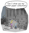 Cartoon: toilet paper (small) by Lo Graf von Blickensdorf tagged date,toilet,paper,home,girlfriend,boyfriend,collection,night,speed,dating,love,covid19,pandemie,purchase,corona,sex
