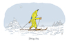 Cartoon: Wintersport (small) by Lo Graf von Blickensdorf tagged banane,obst,ski,skilanglauf,schnee,skiquita,chiquita,karikatur,lo,graf,cartoon,wortspiel,skier,wintersporf,berchtesgaden,humor,winter