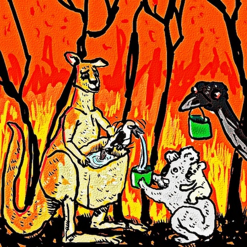 Cartoon: Australia (medium) by takeshioekaki tagged fire