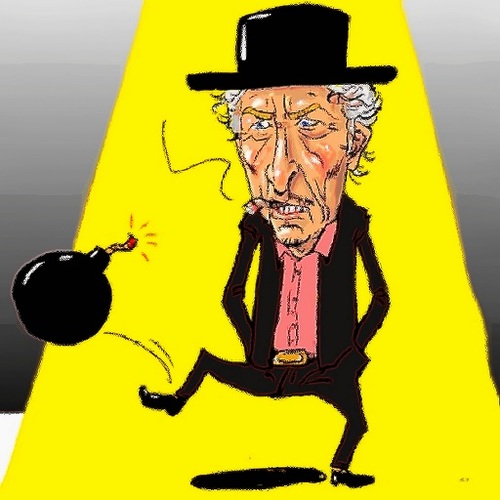 Cartoon: Bob Dylan (medium) by takeshioekaki tagged dylan,bob