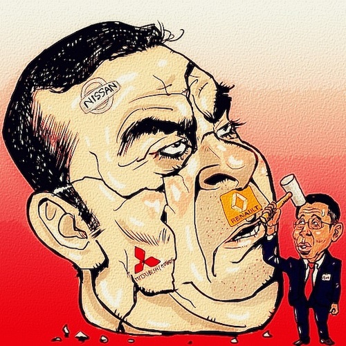 Cartoon: ghosn (medium) by takeshioekaki tagged nissan