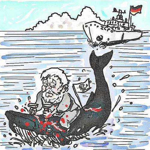 Cartoon: SeaShepherd (medium) by takeshioekaki tagged sea,shepherd