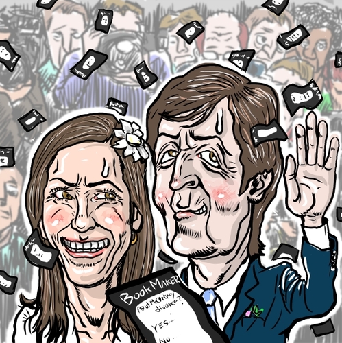 Cartoon: When you divorce (medium) by takeshioekaki tagged paul,mccartney,bookmaker