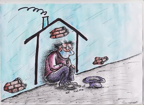 Cartoon: dude (medium) by vadim siminoga tagged virus,poverty,old,age