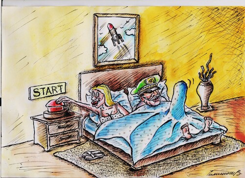 Cartoon: Good morning (medium) by vadim siminoga tagged rocket,launch,erotica,war,service,laughter