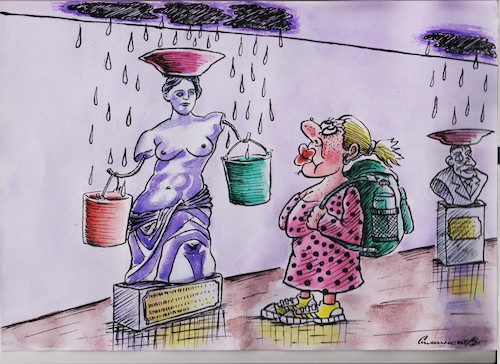 Cartoon: heritage (medium) by vadim siminoga tagged museum,sculpture,viewer,damp,heritage,water,culture