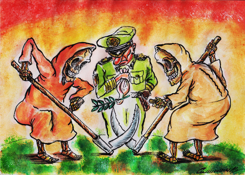 Cartoon: Hockey (medium) by vadim siminoga tagged hockey,war,world,death,military,economy