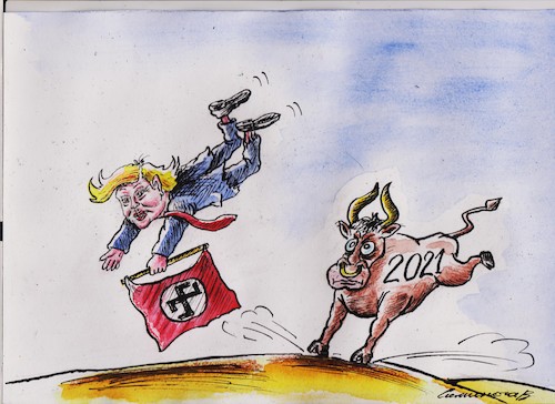 Cartoon: Springboard (medium) by vadim siminoga tagged elections,frauelections,fraud,corruption,seizure,coup,fascismd,fascism