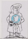 Cartoon: Twitter (small) by vadim siminoga tagged election,ban,terrorism,coup,trump,psycho