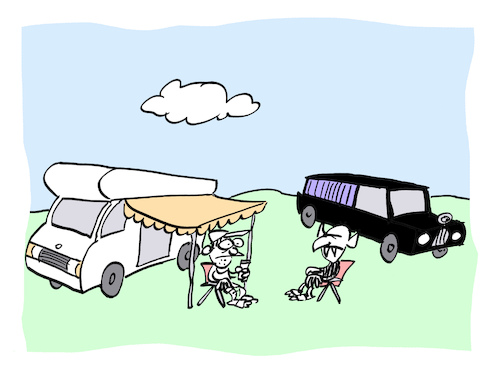Cartoon: Camping (medium) by Bregenwurst tagged camping,vampir,leichenwagen