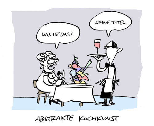 Cartoon: Künstlich (medium) by Bregenwurst tagged moderne,abstrakte,kunst,kochkunst,mahlzeit