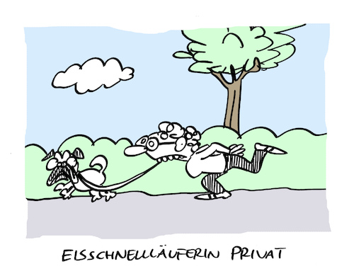 Cartoon: Laufend (medium) by Bregenwurst tagged eisschnelllauf,privat,wintersport,mops